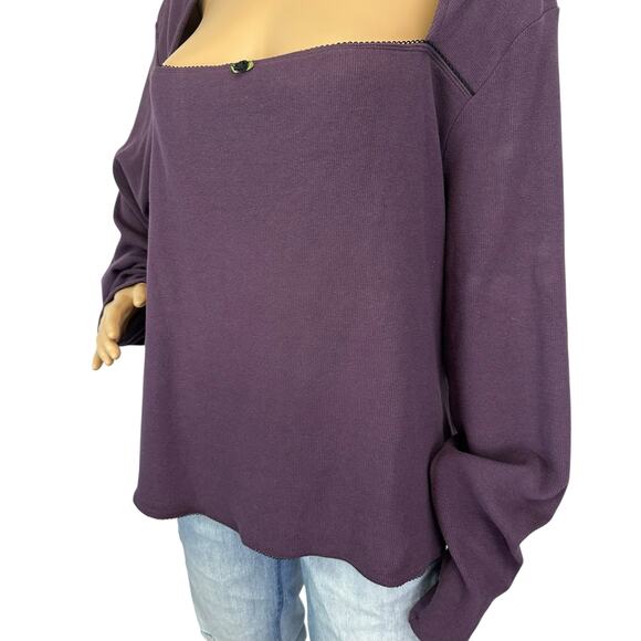 NWT Hot Topic Cosmic Aura Purple Long Sleeve Mock Neck Cutout Top Plus Size 5X - Picture 8 of 10